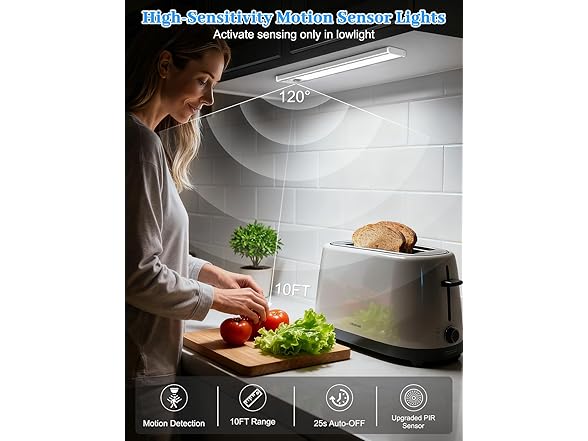 VerRon 12in Under Cabinet Lights w Charging Station