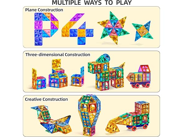 TEMI 80 Piece Set Cartoon Graphic Magnetic Blocks