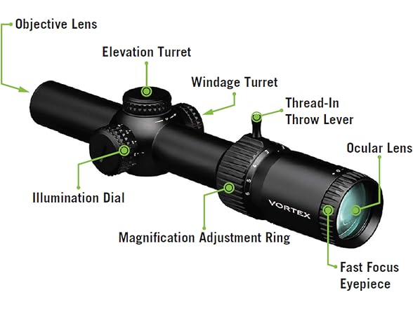 Vortex Strike Eagle 1-8x24 Second Focal Plane Riflescope - BDC3 Reticle (MOA) (Open Box)