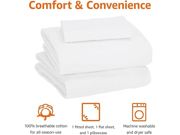 Amazon Basics 3 Piece Sheets Set, Toddler