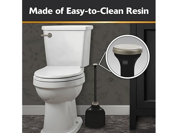 Korky Black Toilet Plunger and Holder