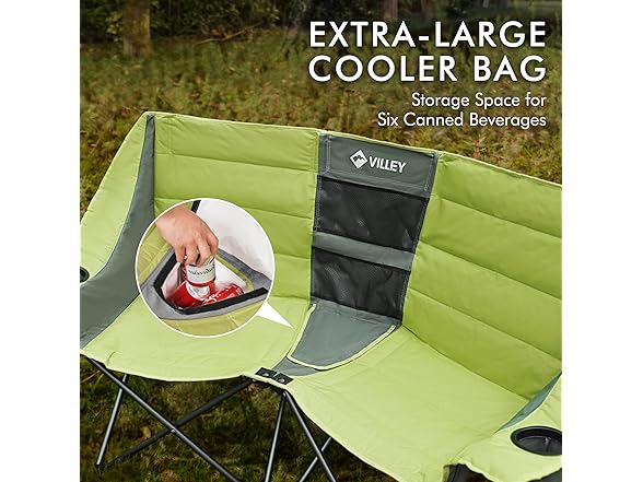 VILLEY Double Camping Chair Cooler Bag