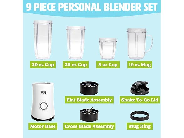 Tasty Personal Blender With Cups, 350W  White