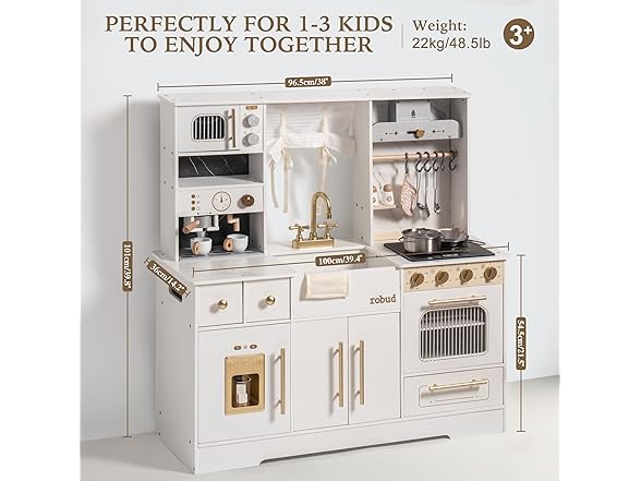 ROBUD Wooden Play Kitchen Set 