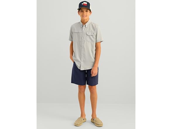 HUK Kids Tide Point Short Sleeve Shirt (XL)