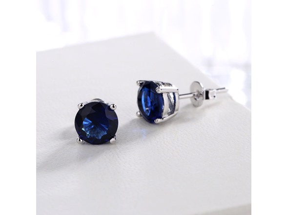 Sterling Silver Sapphire Stud Earrings
