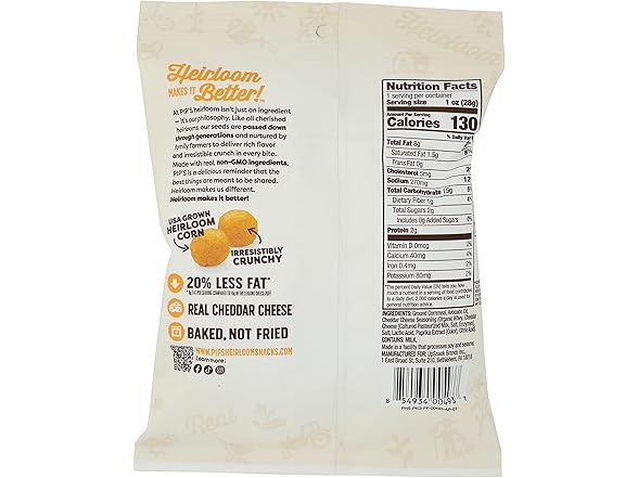Pipcorn Heriloom Cheese Balls - Cheddar