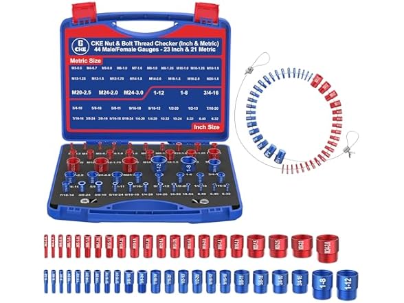 Nut & Bolt Thread Checker - Inch & Metric