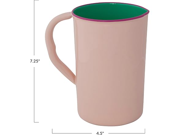 Creative Co-Op 1.5-Quart Enameled Stainless Steel Pitcher