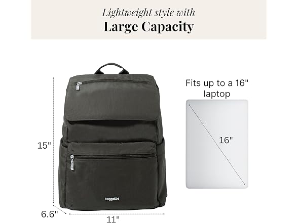 Baggallini Flap Laptop Backpack - 15"x11"