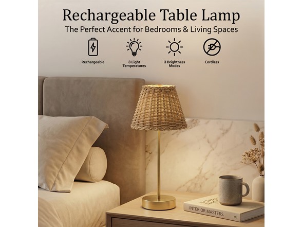 Gold Base Woven Shade Smooth Lamp