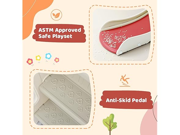 SPOFLYINN Toddler Swing Slide Set 4 in 1