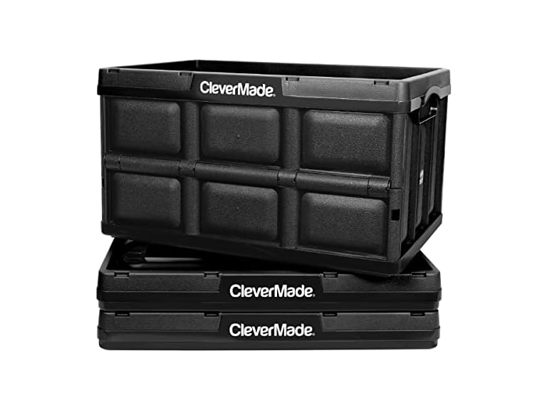 CleverMade 62L 3pk Collapsible Storage Bins No Lid - Gallery 9
