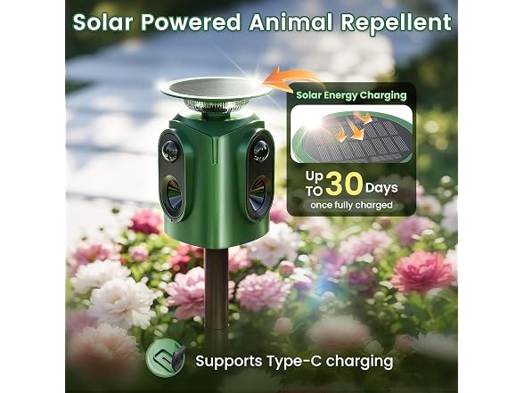 soxayu Solar Ultrasonic Animal Repellent