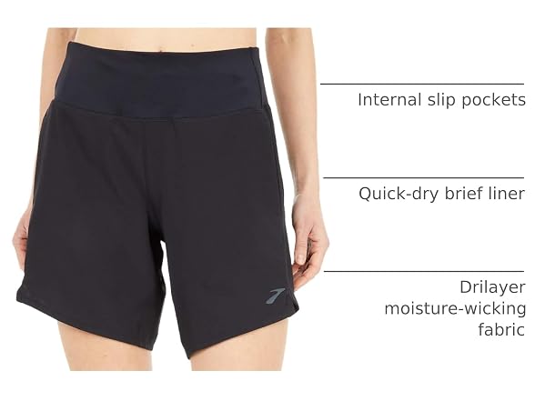 Brooks Women's (20) Womens Chaser 7" Shorts Black
