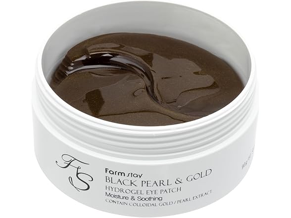 FARMSTAY Black Pearl and Gold Hydrogel Eye Patch 