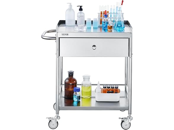Medical Cart, 2-Layer Stainless Steel Cart 220