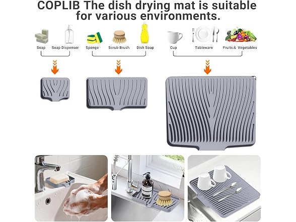 COPLIB Silicone Dish Drying Mat