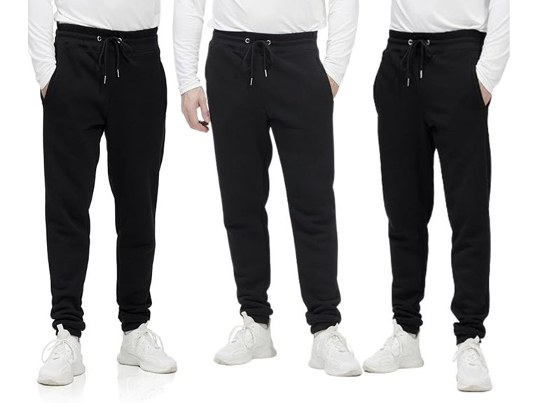 3PK Mens French Terry Joggers w/ Pockets
