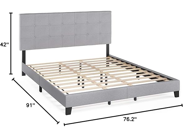 Furinno Laval Bed Frame Cal King, Glacier