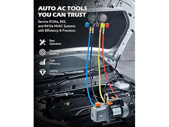 Orion Motor Tech AC Vacuum Pump and Gauge Set