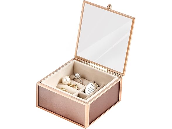 Mseyemi Pink Glass Jewelry Box With Lid