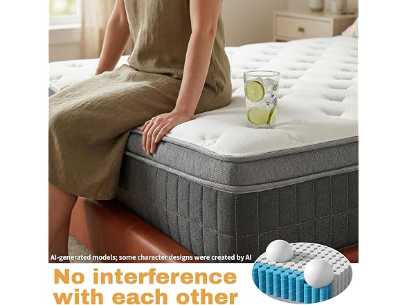UNZIPE 14 Inch Full Size Mattress, Medium Firm Zoned Coil