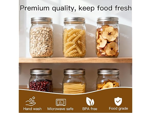 MEGAWISE Mason Jar Lids and Bands Set, 10 Pack 
