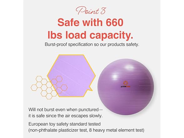 Primasole 65cm Anti-Burst Yoga Ball (Pink)