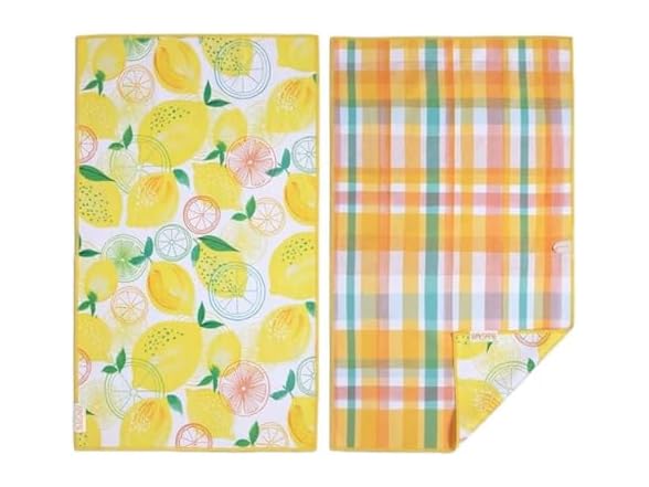 WerkShoppe Lemon Plaid Microfiber Towel