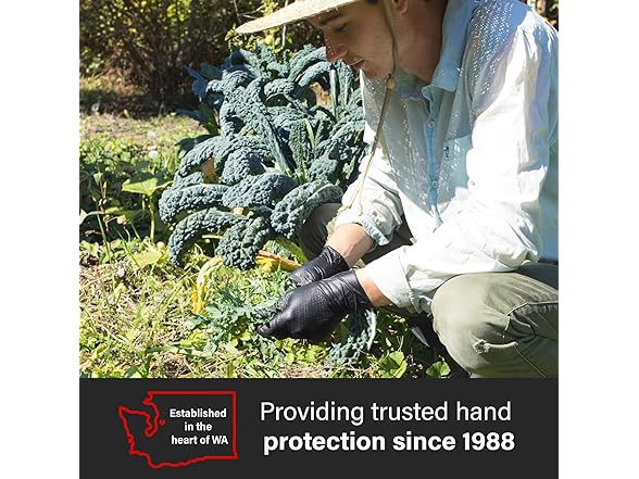 GLOVEWORKS Black Nitrile Gloves 6 Mil 100ct Medium