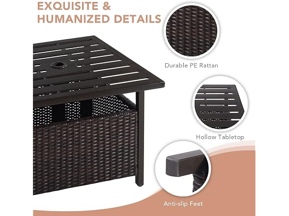 GLACER Nightcore Rattan Umbrella Side Table - Gallery 6