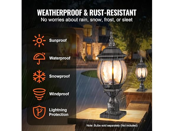 2 Pack Dusk to Dawn Outdoor Post Light, 20.87