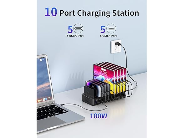 10-Port USB C Fast Charger Station | 520W