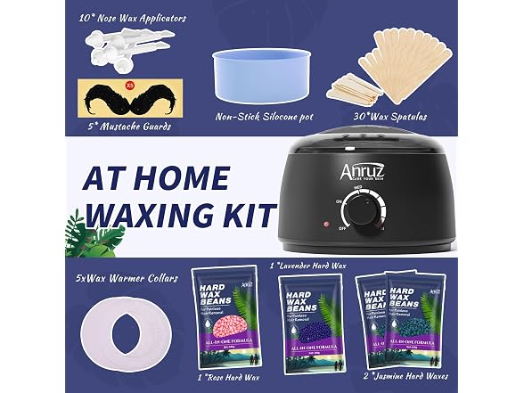 ANRUZ Waxing Kit for Women Men