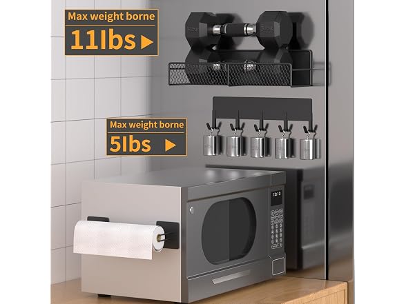 Magnetic Spice Rack for Refrigerator, 10 Pack Black