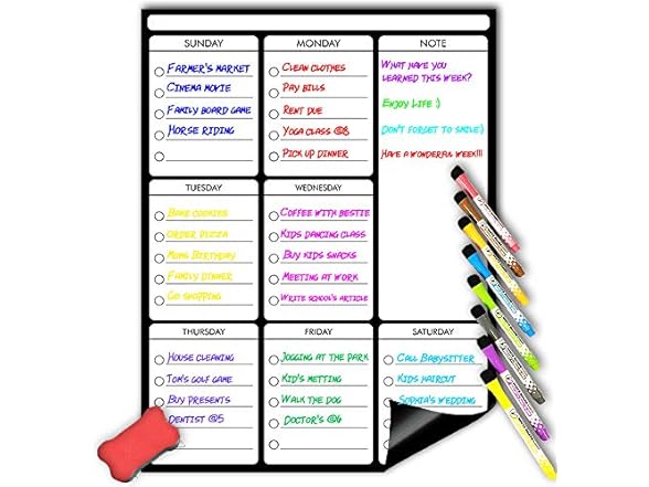 Magnetic Dry Erase 8 Magnets and Eraser Markers