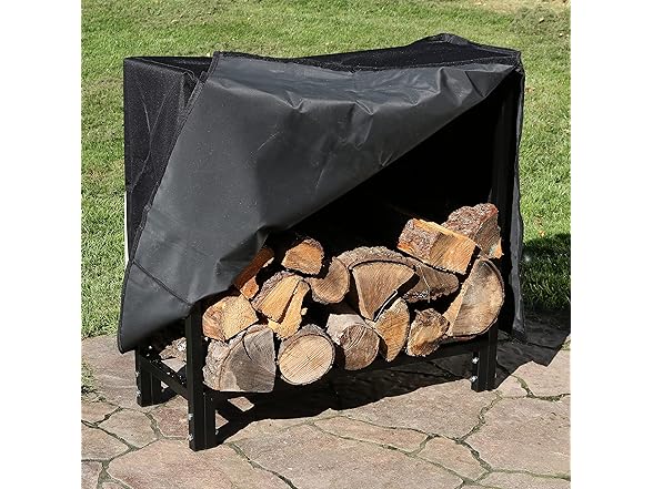 Sunnydaze Firewood Log Rack with Cover 30"