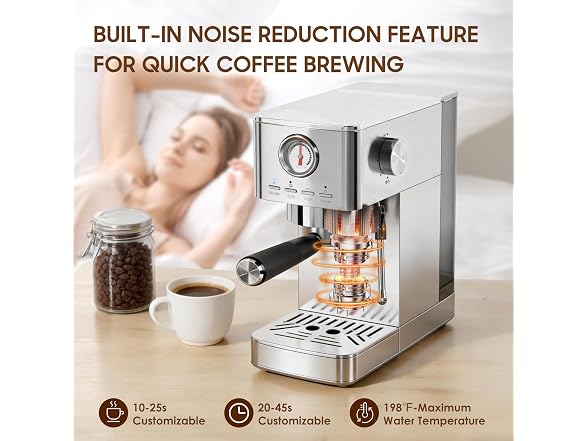 Parvusli 20 Bar Espresso, Frother