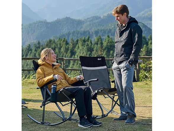 Portal Grey/Black Rocking Camping Chair