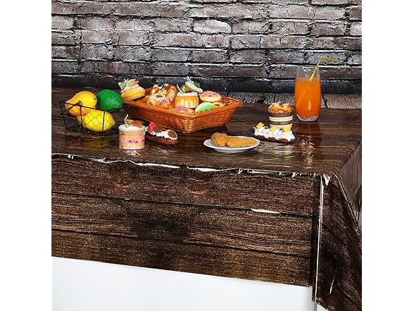 54" x 108" 6 Pieces Plastic Wood Grain Tablecloths