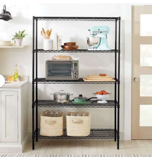 J&V Textiles 7058-BK 5-Tier Shelving Unit - Gallery 6