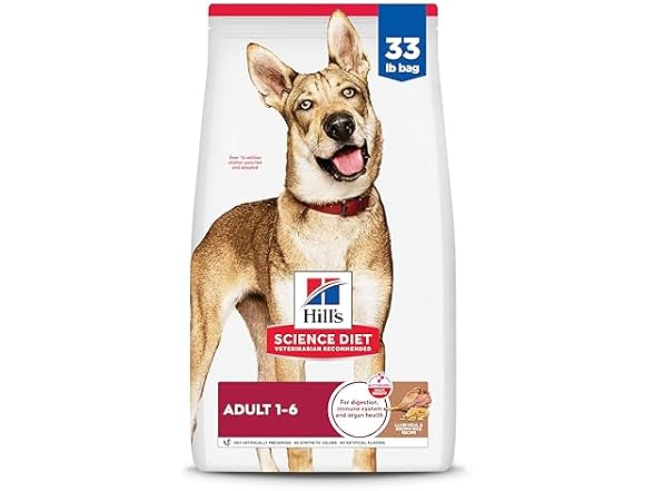 Hill's Science Diet Adult 1-6 Dry Dog Food, 33 lb. Bag