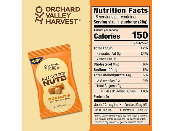15PK Orchard Valley Harvest Nut Butter Nuts Classic