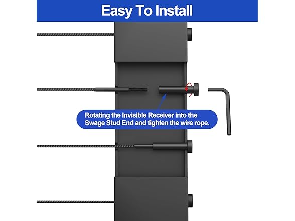 CKE Black Invisible Cable Railing Kit