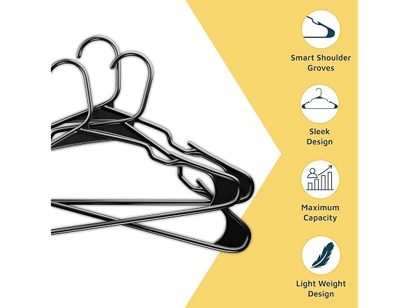 Lifemaster Plastic Clothes Hanger Set - 120 Pieces Black 