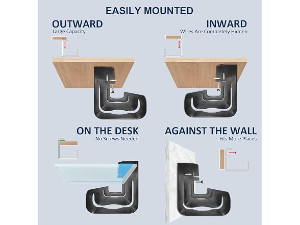 Under Desk Cable Management Tray, 2 Pk