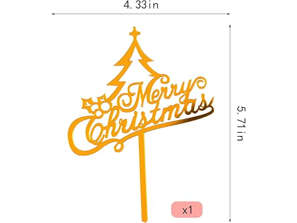 JIPSWL 1Pc Merry Christmas Cake Topper
