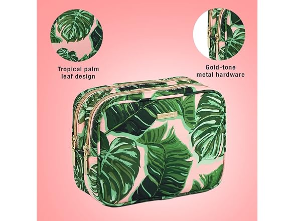 Conair Makeup Bag Pink Palm