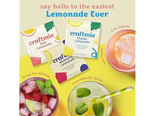 Craftmix Cocktail Mixers 36 Pack - Lemonade Variety